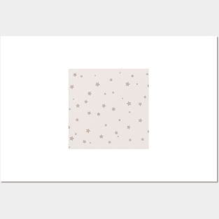 Light Brown Beige Background Stars Pattern Posters and Art